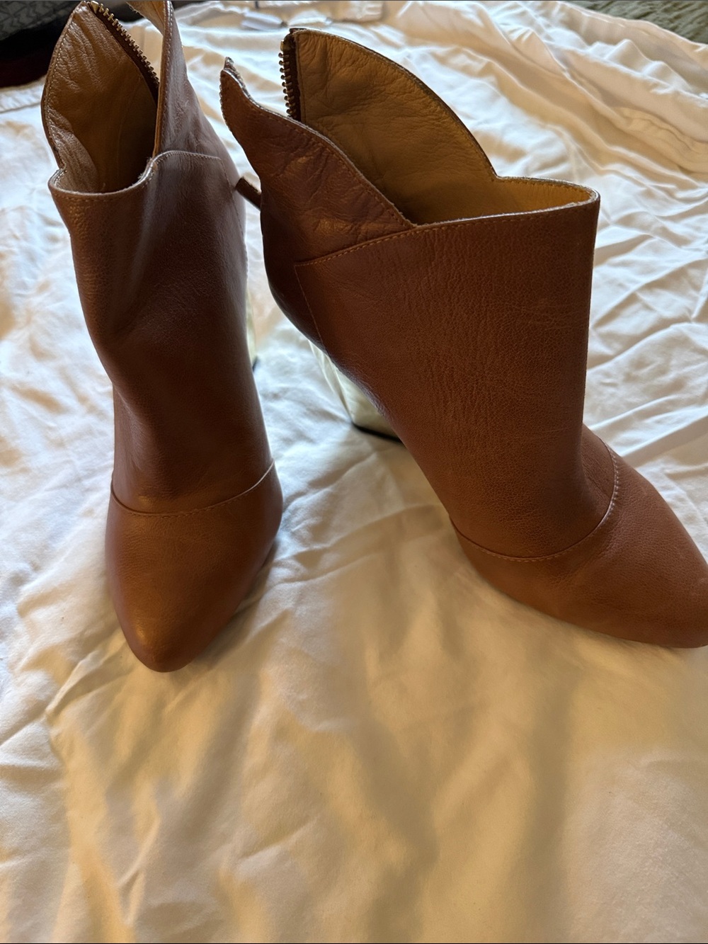 United Nude Brown Leather Pointed Ankle Boots